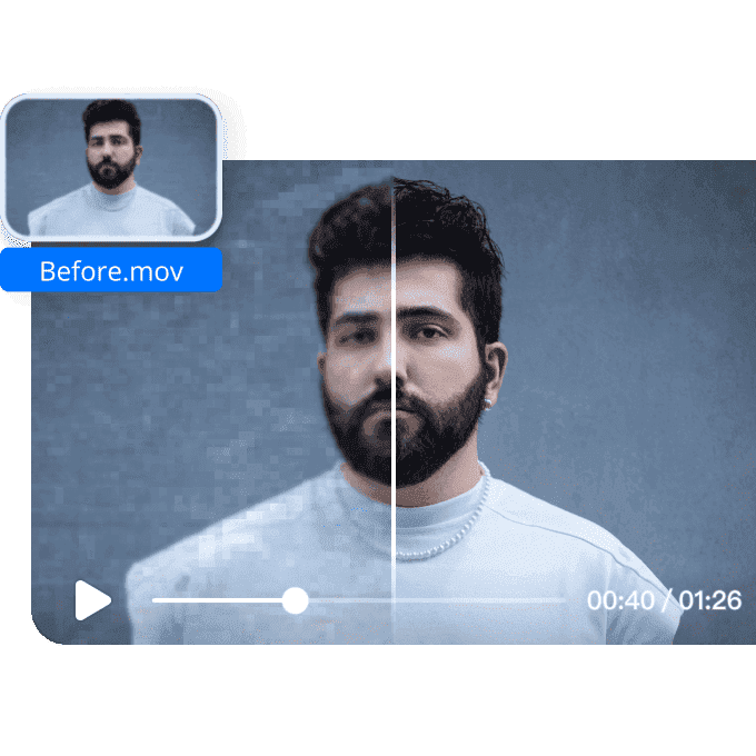 Enlarge Video Size with AI Technology